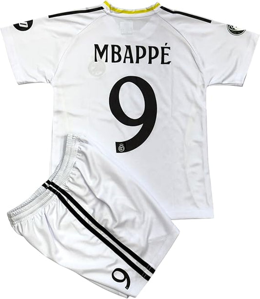 Kit Criança Real Madrid 2025-26 Principal MBAPPÉ 9 Entrega Imediata