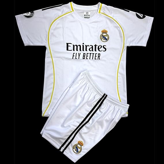 Kit Criança Real Madrid 2025-26 Principal MBAPPÉ 9 Entrega Imediata