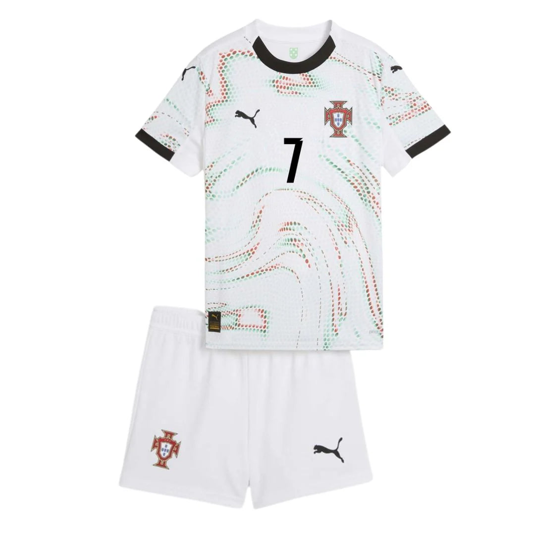 Kit Criança Portugal 2025 Alternativo RONALDO 7 Entrega Imediata