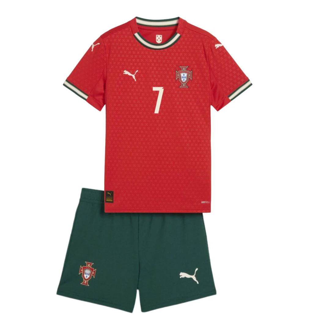 Kit Criança Portugal 2025 Principal RONALDO 7 Entrega Imediata